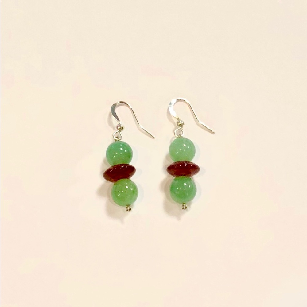 Handmade jade earrings